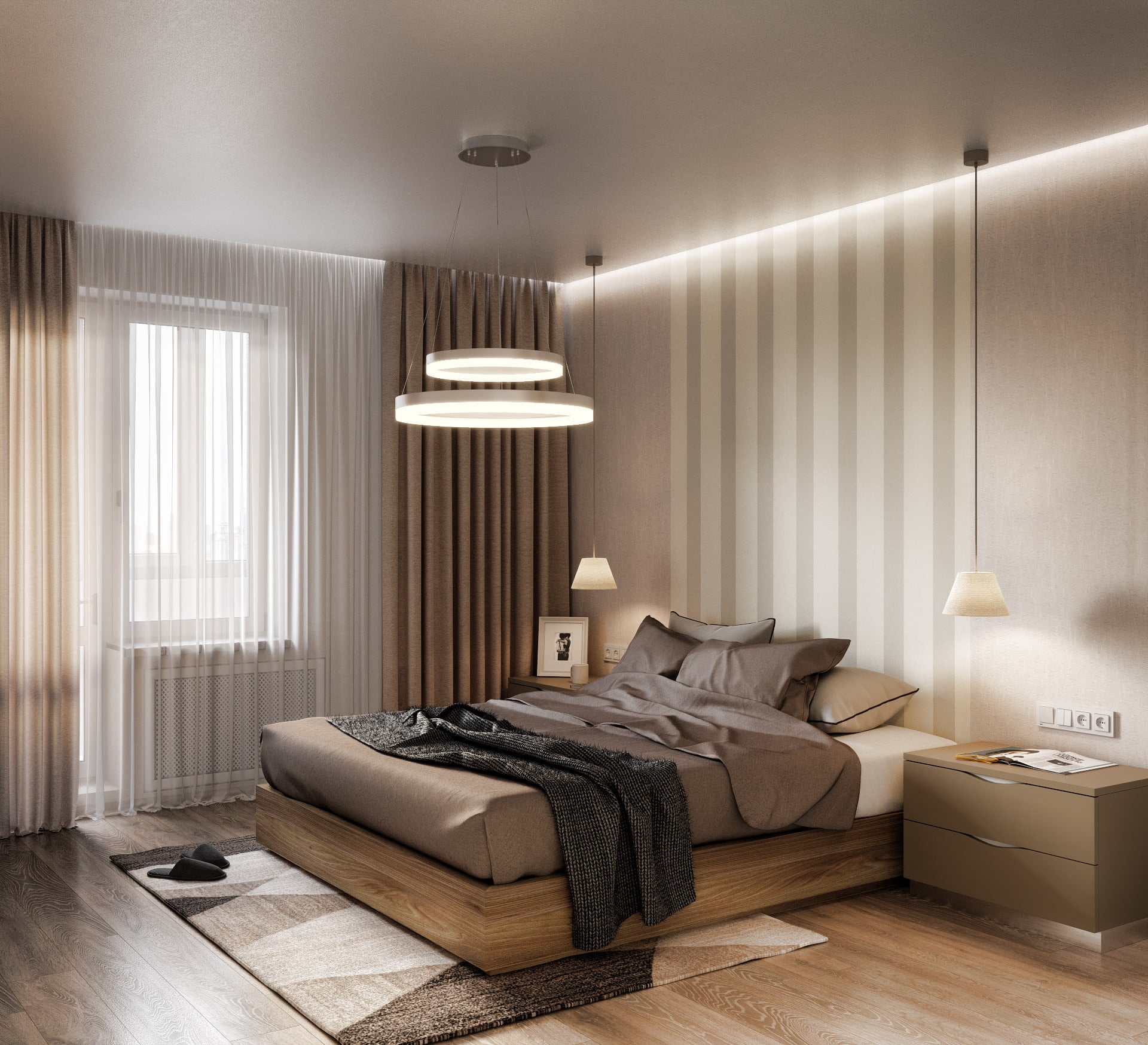Потолки из гипсокартона в спальне: оригинальное и практичное решение